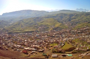Panorama da cidade de Sulukta. Webcams de Bisqueque