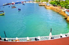 Cidade de pedra. Aterro e porto de Forodani. Webcams de Zanzibar
