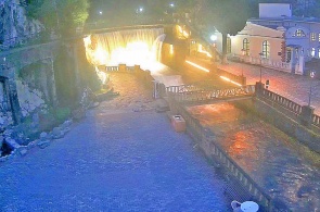 Vista da cachoeira. Webcams Novo Athos