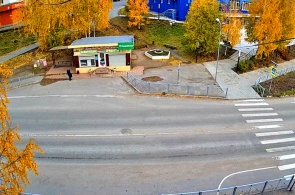 Passagem na estrada Suoyarva. Webcams Suoyarvi