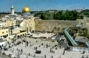 Cidade velha, Jerusalém. Webcam chorando parede on-line