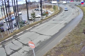 Rua Zarechnaya, entrada da cidade. Ângulo 1. Webcams Yakhroma online