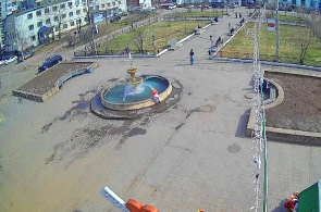 Praça Kirov. Fonte. Webcams de Ust-Kut