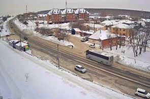 A intersecção de Sverdlovskaya e Lenin em Dolgoderevenskoye. Webcams de Cheliabinsk
