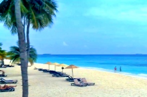 Praia na ilha de Kuredu. Webcams maldivas