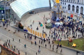 Praça da Independência da webcam. Kiev em tempo real