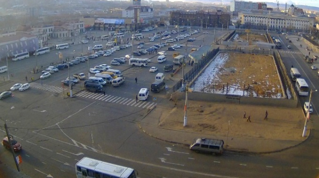 Praça da estação. Estação Chita-2 na webcam online