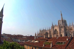 San Gottardo e Duomo. Webcams ao vivo em Milão