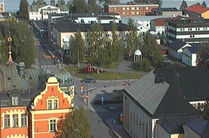Pesquise webcam on-line. Haparanda (Suécia) Vista do sul da cidade.
