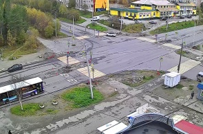 Encruzilhada de Guerreiros Internacionalistas e ruas Sidorenko. Webcams da cidade Apatity