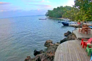 Praia da Baía Oeste. Webcams de Roatan online