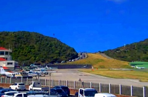Vista do aeroporto de Saint-Jean. webcams de Gustavia