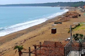 Praia de Ldzaa (visão geral). Webcams Pitsunda