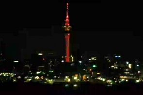 Horizonte da cidade de velas. Webcams de Auckland