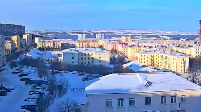 Panorama da cidade. Webcams grátis em Severomorsk online