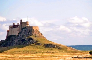 Castelo de Lindisfarne. Webcams Berwick-upon-Tweed online