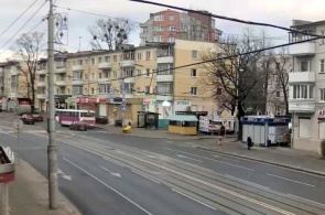Encruzilhada das ruas Sovetsky Prospekt e Mussorgsky. Webcams Kaliningrado online