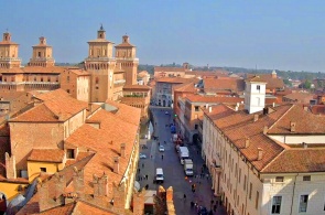 Vista do Castelo Estense. Webcams Ferrara