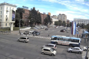 Vista da rua Pushkin na área da praça. Lenin. Khabarovsk online