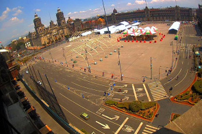 Praça da Constituição (El Zocalo). Webcams Cidade do México online