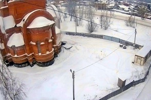 Construção do templo. Webcams Nazarovo