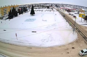 Praça central em Miasskoye. Webcams de Cheliabinsk