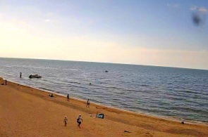 A praia da vila de Golubitskaya. Webcams Anapa
